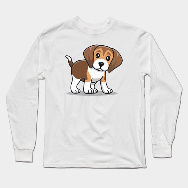 Cute Beagle Dog Long Sleeve T-Shirt by Catalyst Labs